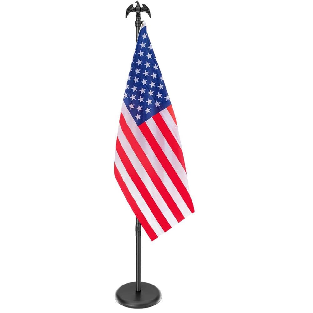 8 ft. Flagpole and Stand, Indoor Flag Pole Kit with Thickened Base, Eagle Topper, 3 x 5 ft. American Flag, Adjustable price history on PriceWatchPro