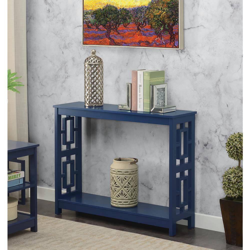 Cobalt Blue MDF Console Table with Storage Shelf