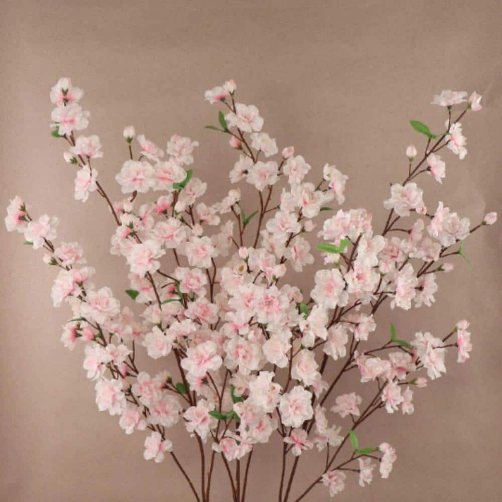 4 Branches Artificial Cherry Blossom Branches Flowers Stems Silk Tall Fake  Cherry Blossom Flower Arrangements for Home Wedding Decoration (39 Inch)