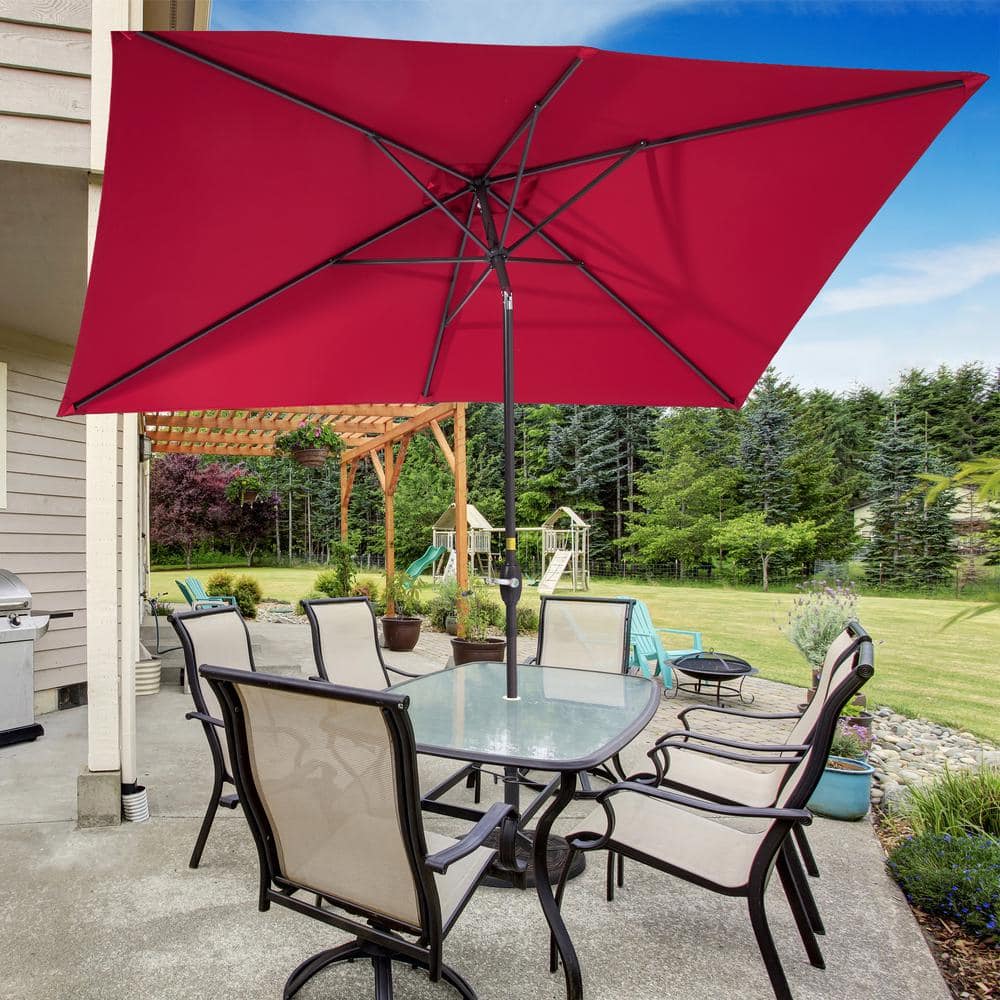 Sonkuki 10 ft. x 6.5 ft. Aluminum Rectangle Market Outdoor Patio ...