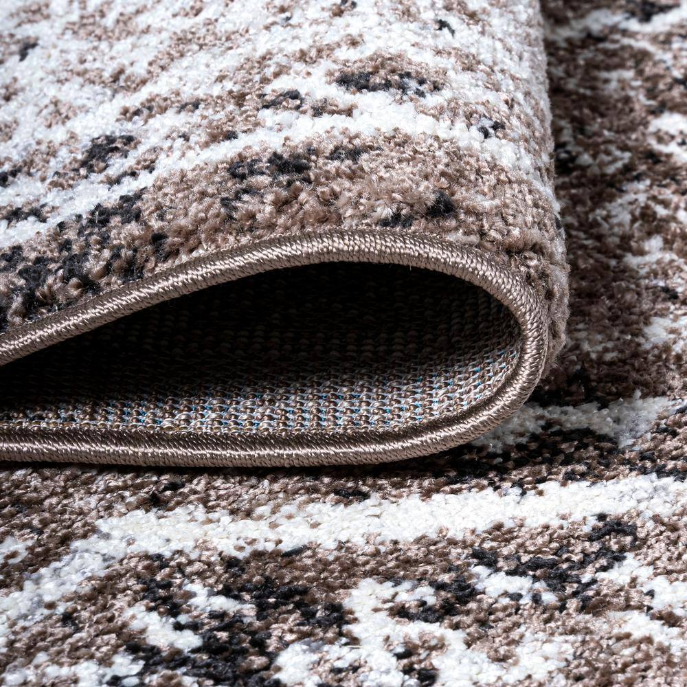 Bohemian Medallion Brown/Ivory Synthetic Area Rug - Easy Care