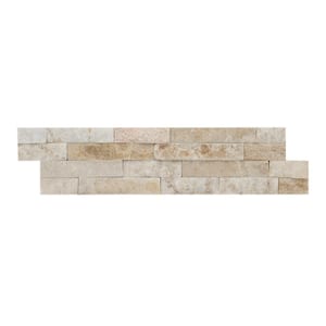Arctic Golden Ledger Panel 6 in. x 24 in. Splitface Quartzite Wall Tile (6 sq. ft. / case)