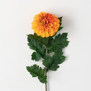 29.5 in. Yellow & Orange Artificial Dahlia Flower Stem