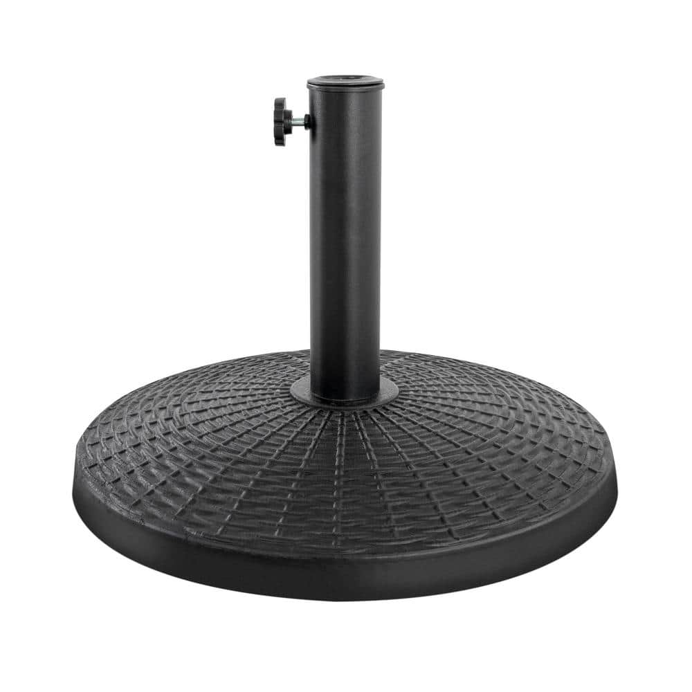 Black Heavy-Duty Round Concrete Patio Umbrella Base