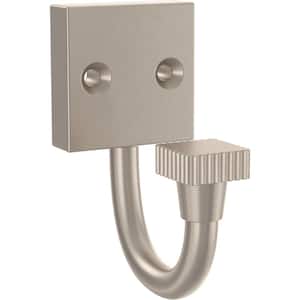 Simple Square 2.88 in. Satin Nickel Single Prong Hook