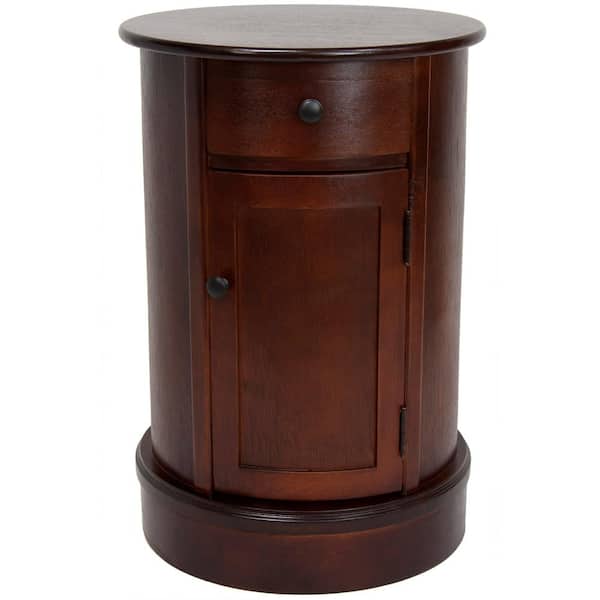 Oriental Furniture Classic Oval Brown Side Table