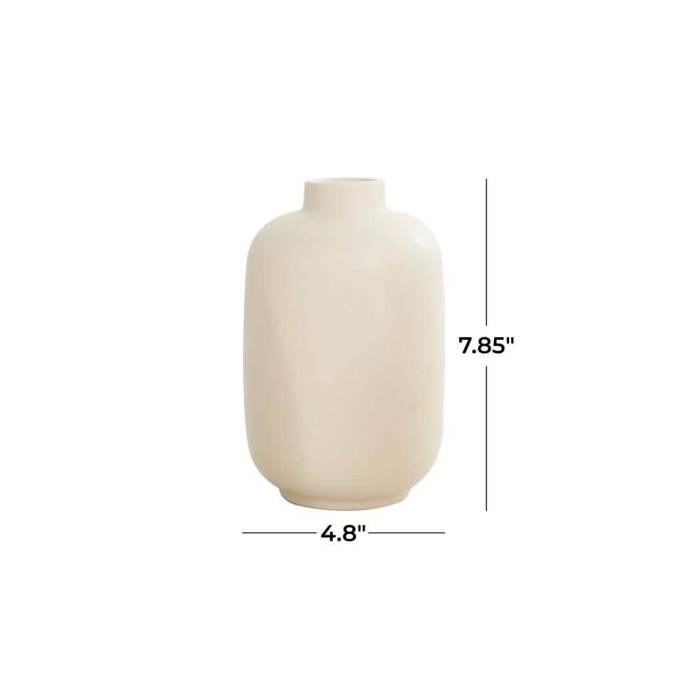 White Round Ceramic Minimalistic Decorative Vase