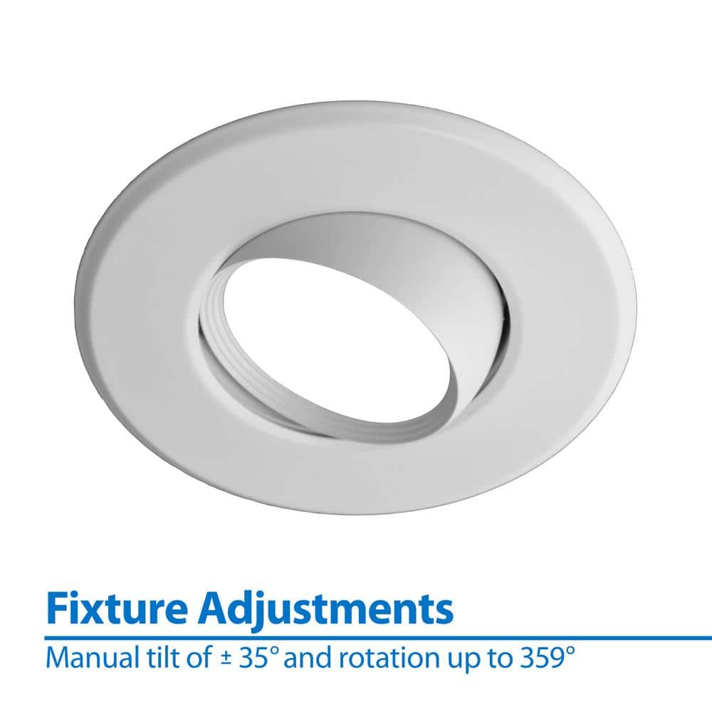 6'' White Aluminum LED Adjustable Recessed Trim