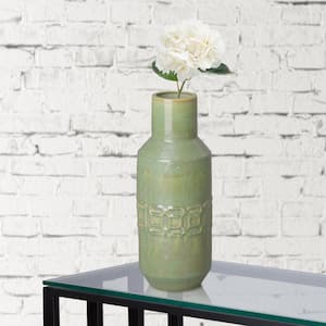 20 in. Green Speckle Ceramic Axton Vase