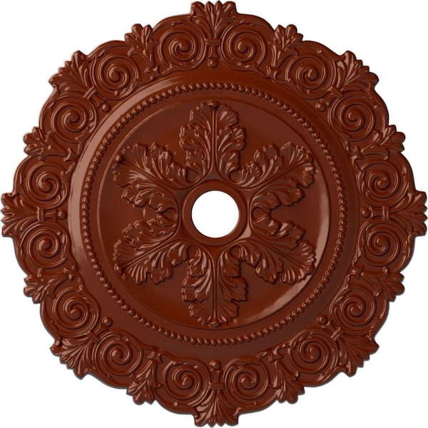 Ekena Millwork 1 in. x 33-1/4 in. x 33-1/4 in. Polyurethane Scroll Moulding, Firebrick