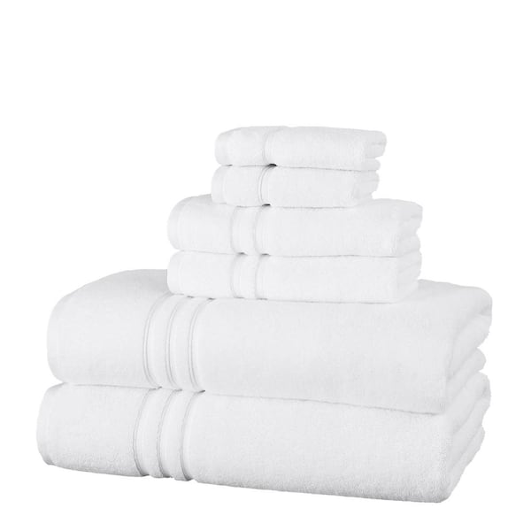 Turkish Cotton Ultra Soft White 6-Piece Bath Towel Set
