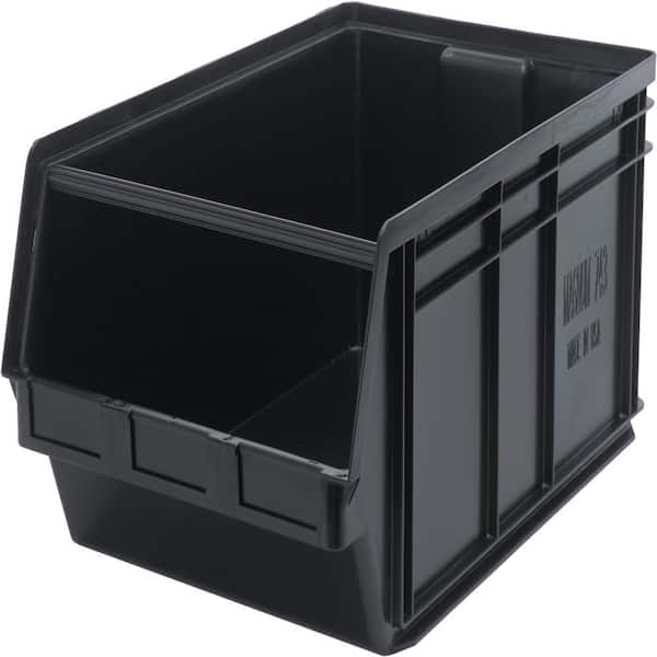 QUANTUM STORAGE SYSTEMS Recycled Magnum 27-Gal. Storage Tote in Black (1-Pack)