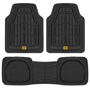 FlexTough 3-Pieces 26 in. x 20 in. Black Deep Dish Trimmable Car Floor Mats