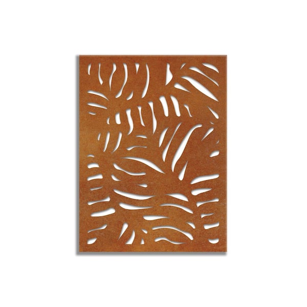 Oasis 3 ft. x 4 ft. Decorative Privacy Panel in Oxy-Shield Weathered Steel with Screws