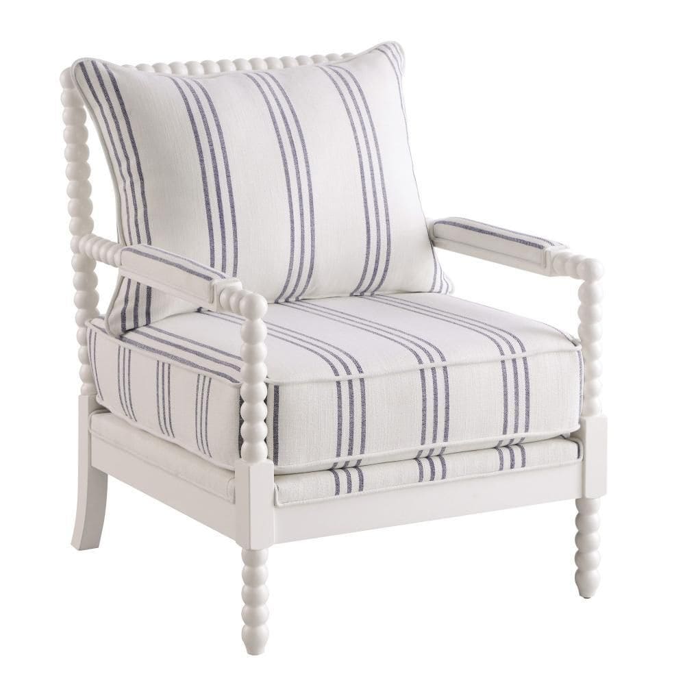 White and Blue Fabric Accent Chair with Reversible Pillow Backrest price history on PriceWatchPro