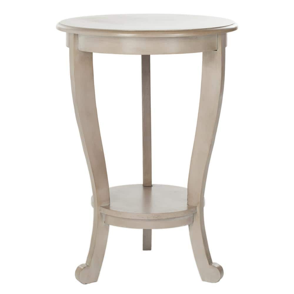 Vintage Grey Graceful Pine Round Side Table