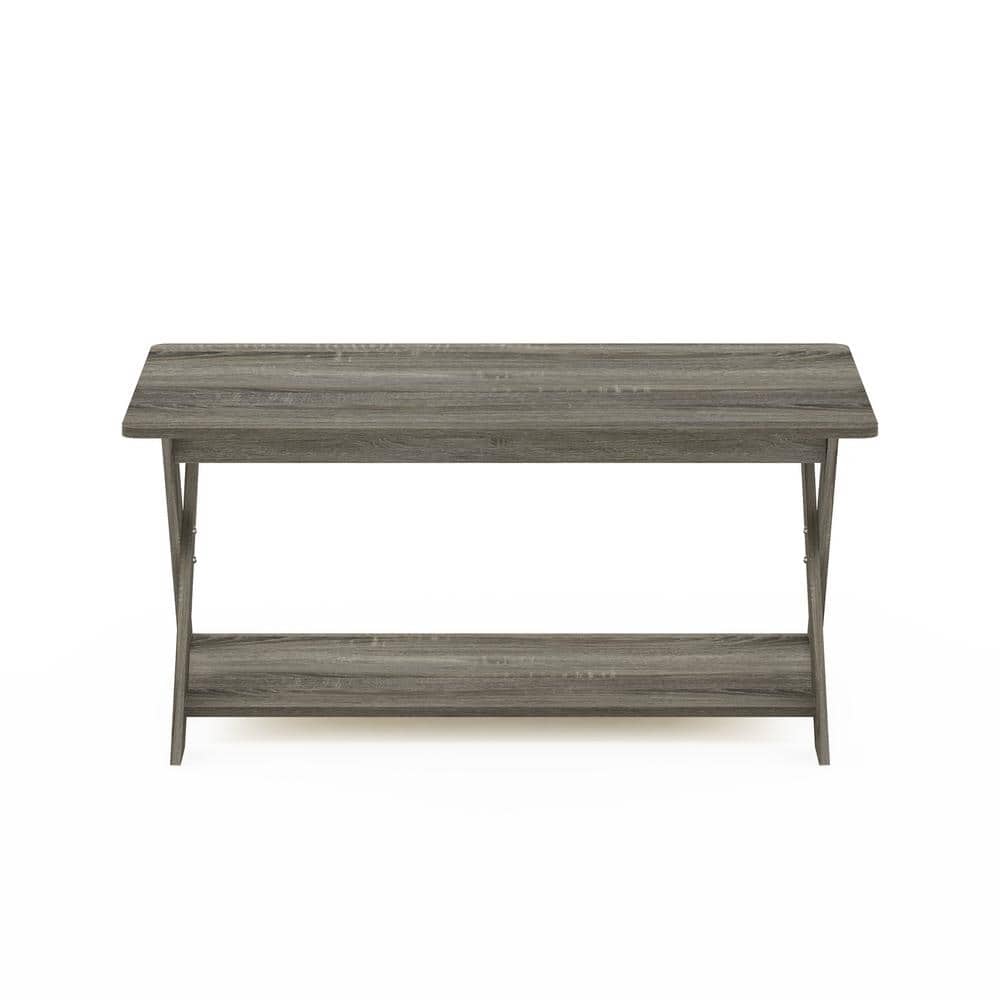 Simplistic French Oak Grey Rectangular Coffee Table with Storage