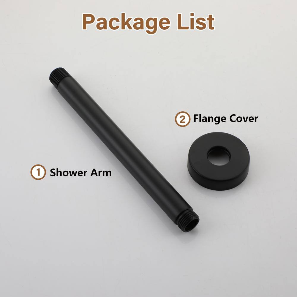 Matte Black 8-Inch Ceiling Mounted Shower Arm