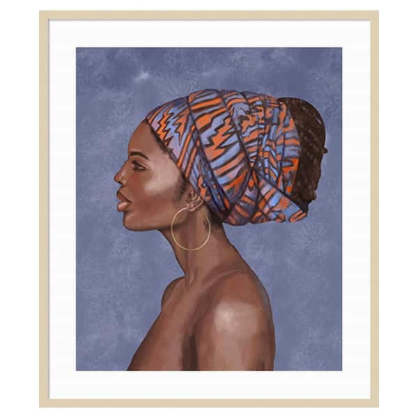 Amanti Art Beautiful Woman II by Bannarot 35 in. W x 41 in. H. Wood Framed Wall Art Print Framed in Brown