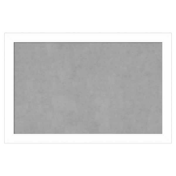 Amanti Art Basic White Narrow 35 in. x 23 in. Framed Magnetic Board
