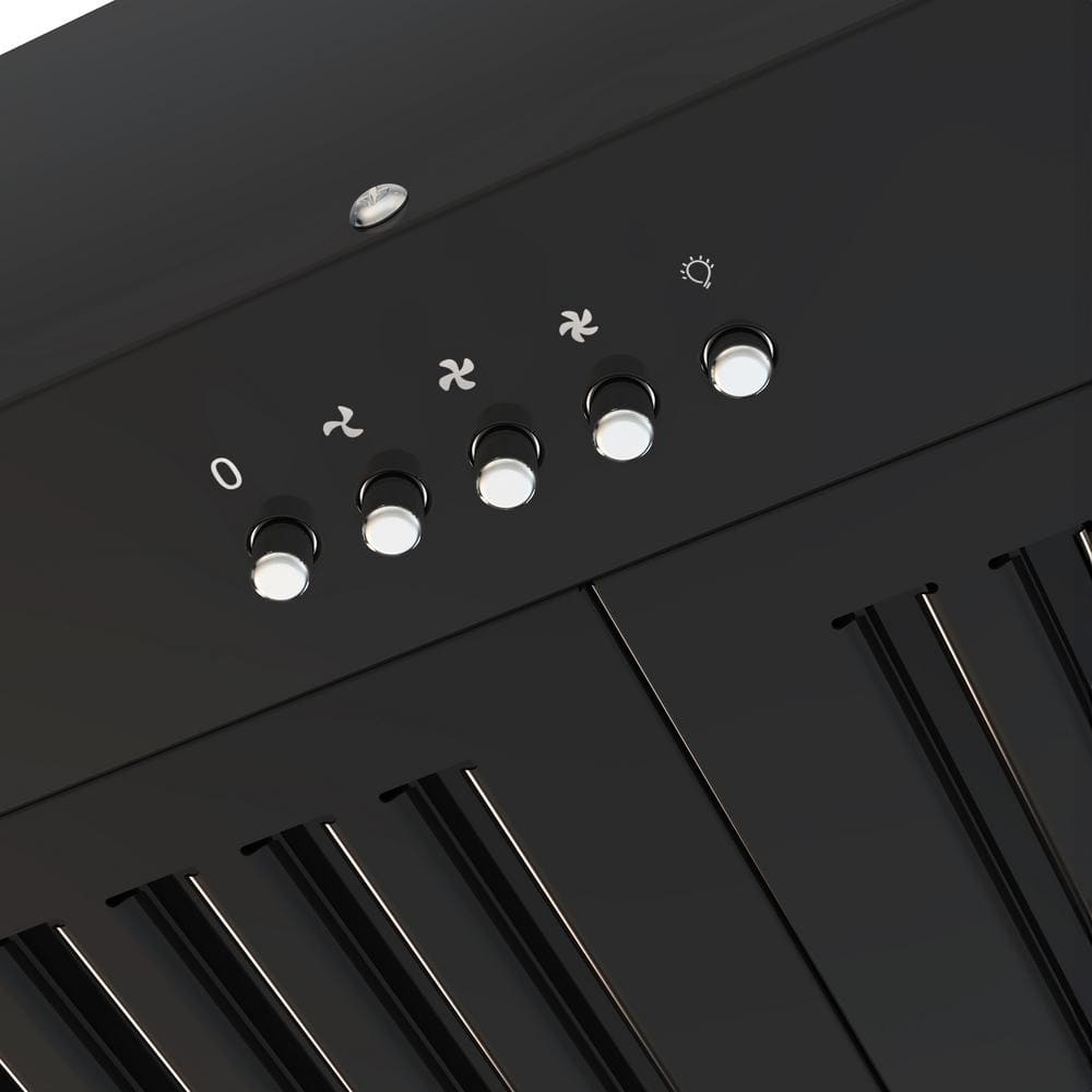 30-Inch Black Stainless Steel Convertible Insert Range Hood