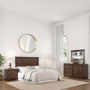 Fori 4-Piece Brown and Chrome Queen Wood Bedroom Set
