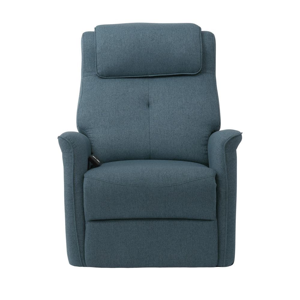CORLIVING Ashley Blue Fabric Tufted Power Recline and Lift Chair -  LRB-972-L