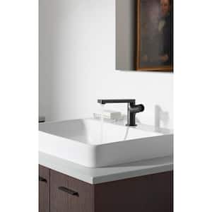 Composed Single-Handle Single-Hole Bathroom Faucet with Pure Handle in Matte Black