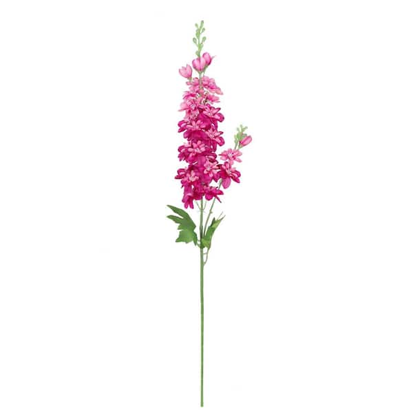 LIVING LUXURY 34 in. Magenta Purple Artificial Delphinium Flower Stem Spray (Set of 6)