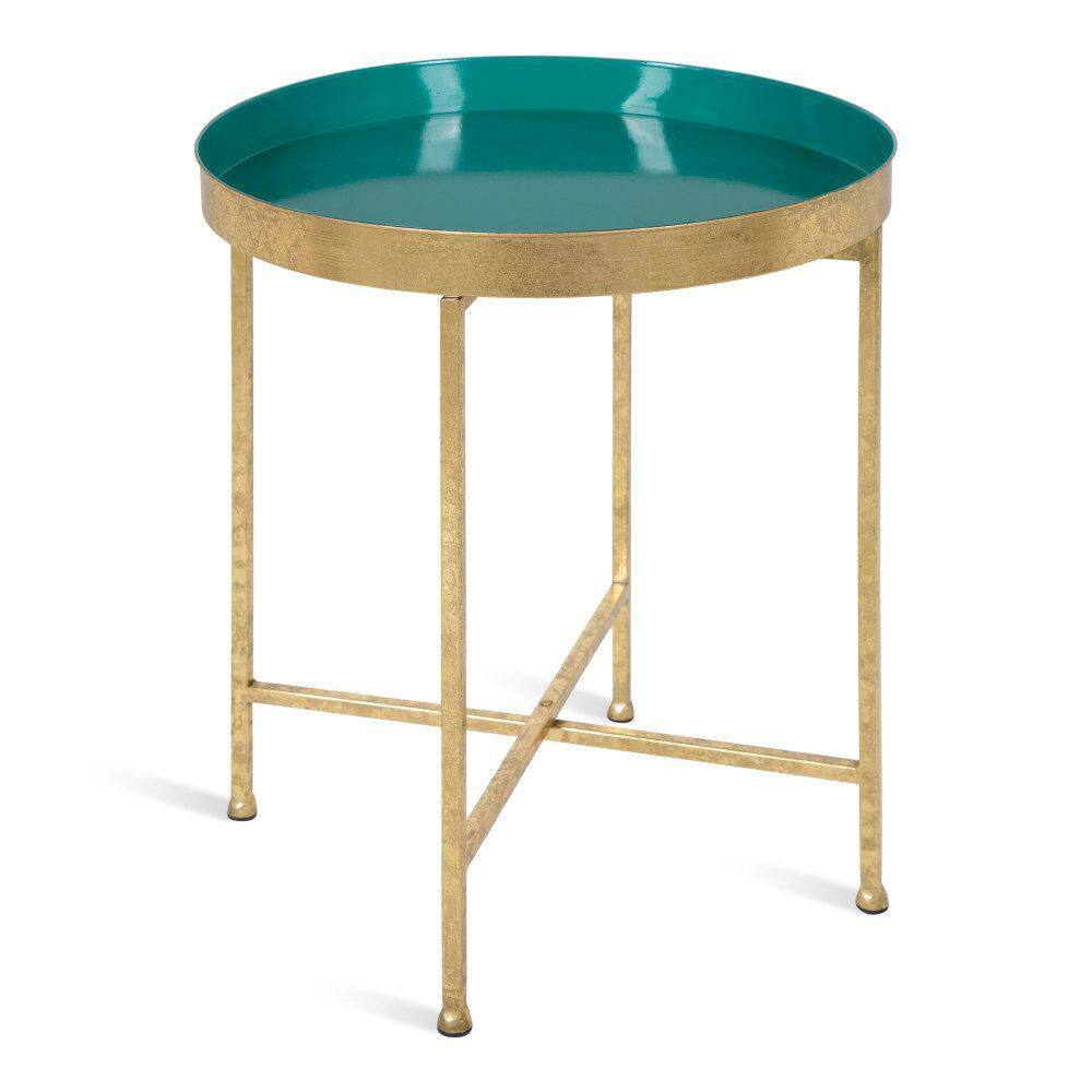 Celia 18.25 in. Gold Round Metal End Table price history on PriceWatchPro