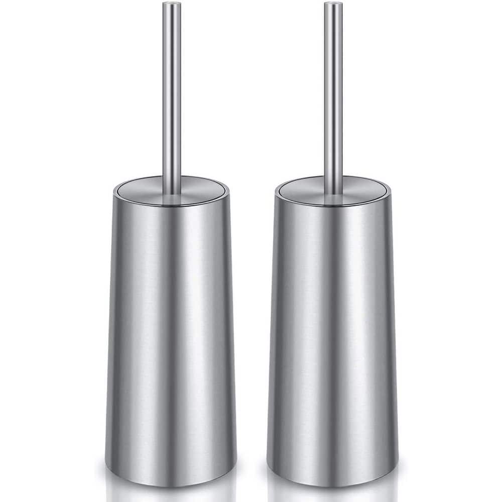 Toilet Brush and Holder 2 Pack Stainless Steel Rust Resistant Ergonomic Elegant Bathroom Cleaning Set Silver price history on PriceWatchPro