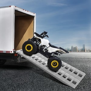 Aluminum Trailer Ramps 84 in. x 14 in. 6000 lbs. Loading Car Ramps for Tractors Truck Snow Blowers ATVs UTV (2-Pieces)