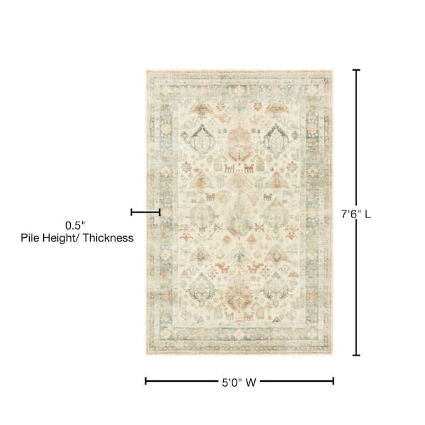 Rugs America Hailey Balboa Mist 2'6x4' Vintage Beige Area Rug RA30993 -  The Home Depot