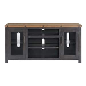 Bolton 65 in. Black Stain with Natural Top TV Stand for TVs up to 70 in.