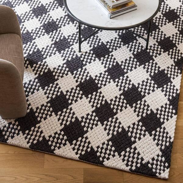 Natural Fiber Couture 6 ft. x 9 ft. Ivory/Black Check Area Rug