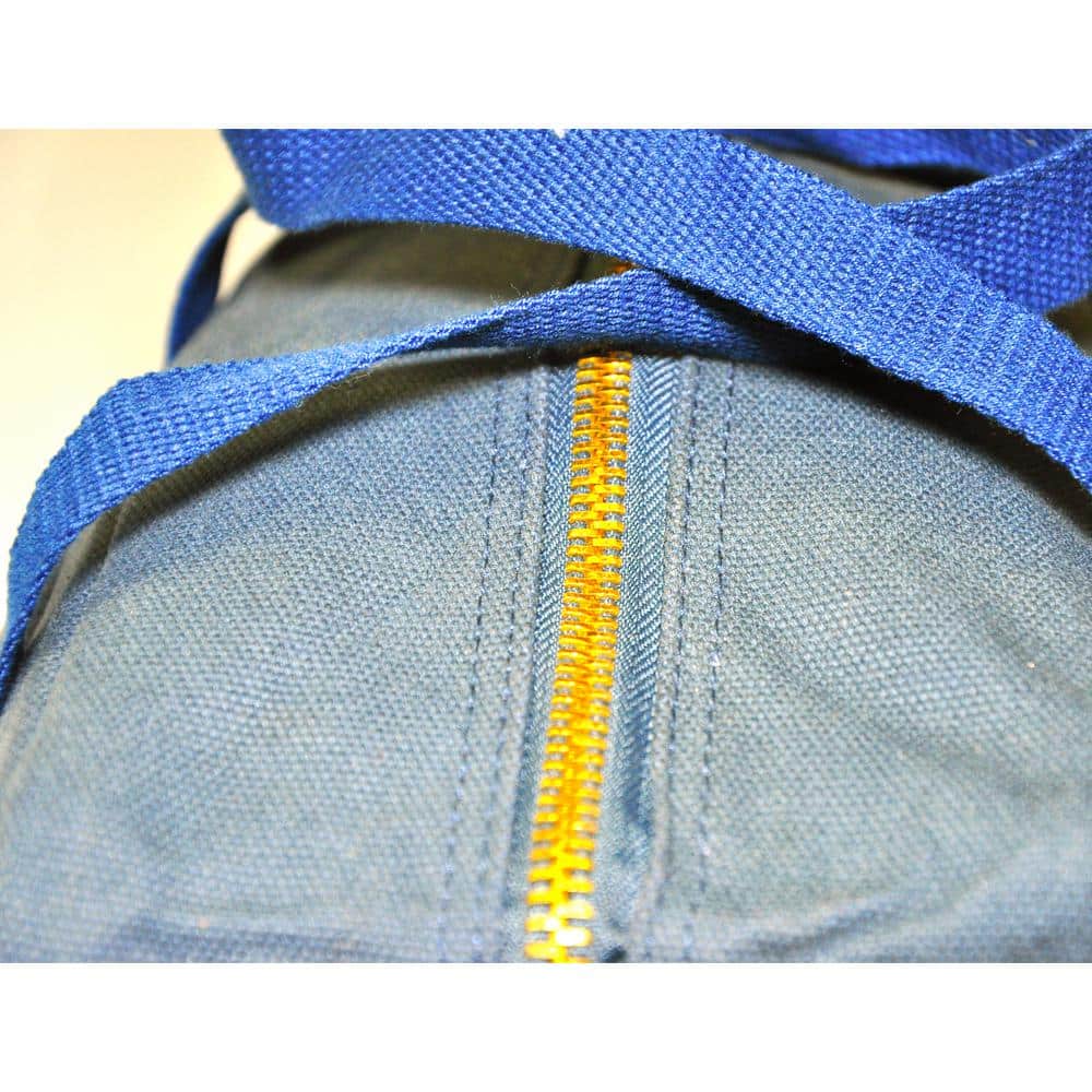 Navy Blue Heavy-Duty Canvas Mechanics Tool Bag with Brass Zipper