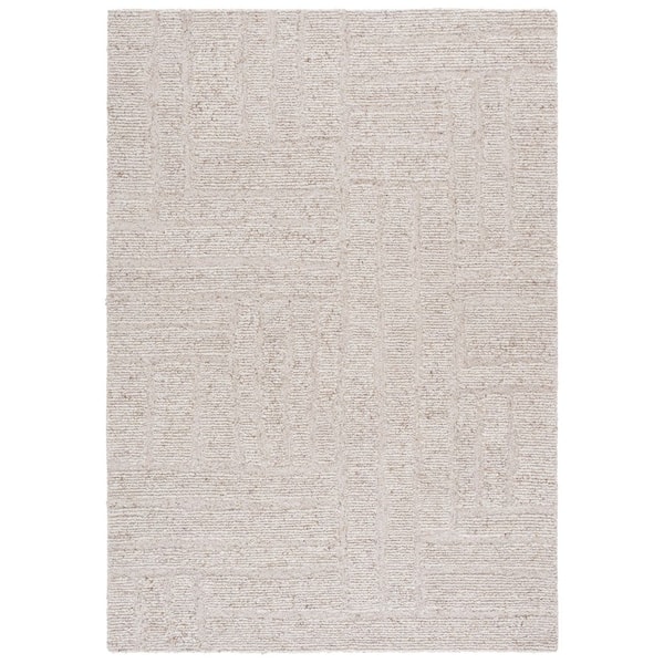 Harvest 4 ft. x 6 ft. Beige Solid Color Abstract Area Rug