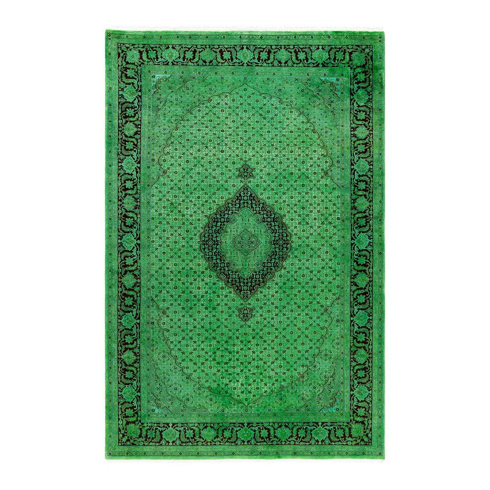 Chloe & Olivia Home Overdyed Green 6 ft. x 9 ft. Solid Wool Indoor Area ...