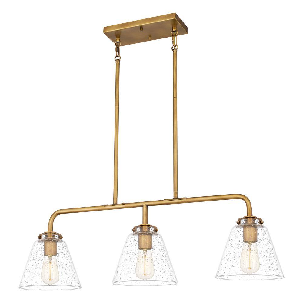 ASHLEY HARBOUR COLLECTION Lismore 3-Light Weathered Brass Chandelier ...