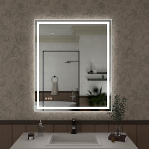 Spring 30 in. W x 36 in. H Rectangular Frameless LED Wall Bathroom Vanity Mirror