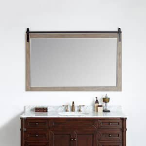 Cortes 60 in. W x 39.4 in. H Rectangular Framed Wall Bathroom Vanity Mirror in Grey