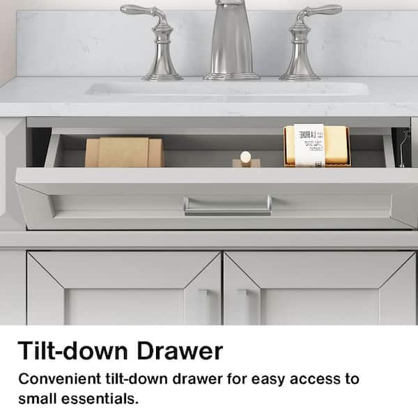 Home Decorators Collection Talmore 36 in. Single Sink Sky Grey