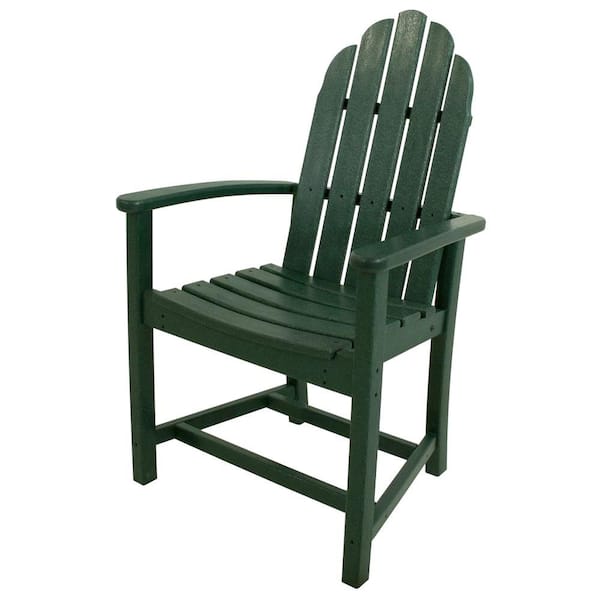 POLYWOOD Classic Green Adirondack All-Weather Plastic Outdoor Dining Chair