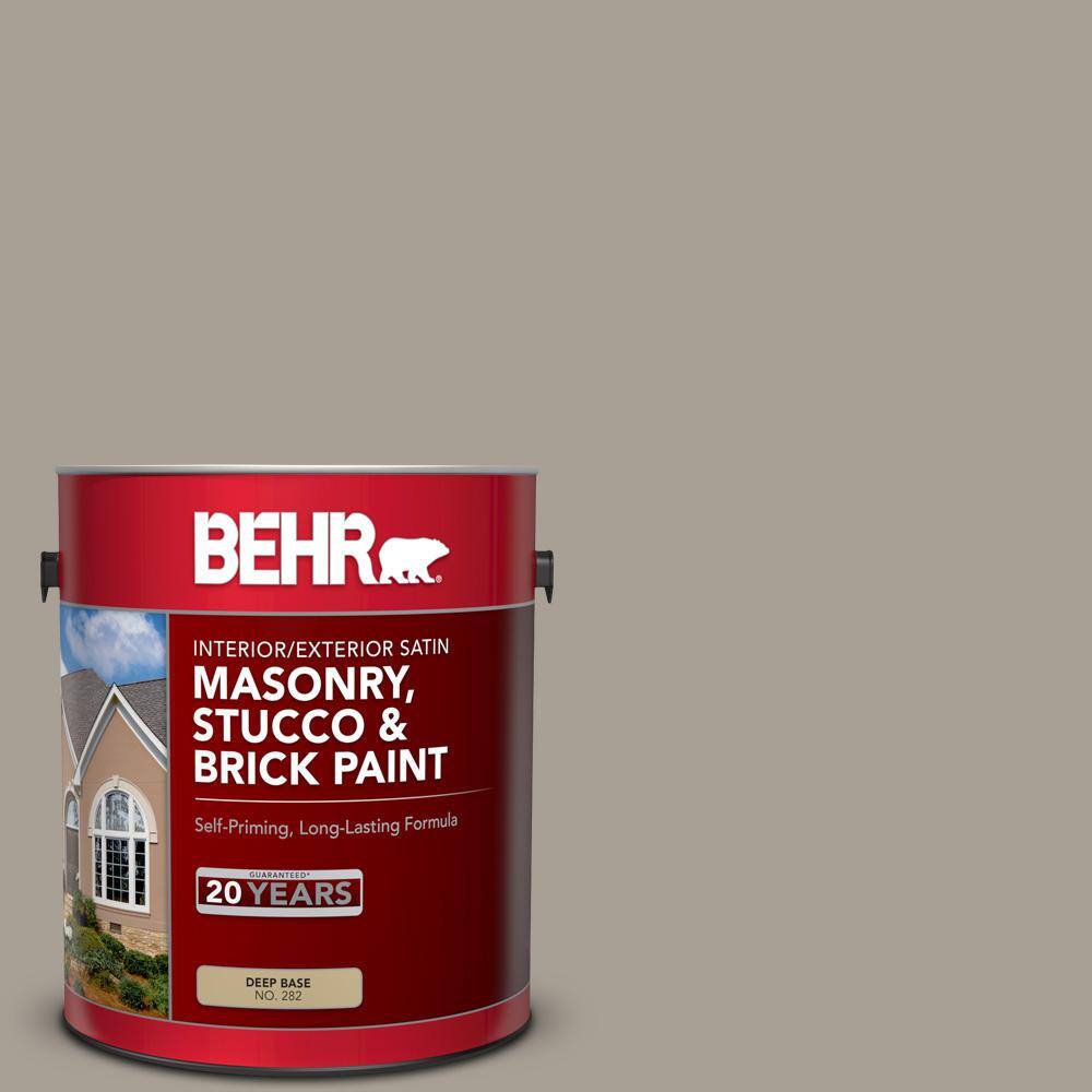 1 gal. #PPU24-09 True Taupewood Satin Interior/Exterior Masonry, Stucco and