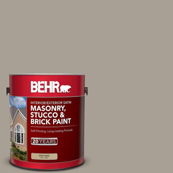BEHR 1 gal. #PPU24-09 True Taupewood Satin Interior/Exterior Masonry, Stucco and Brick Paint