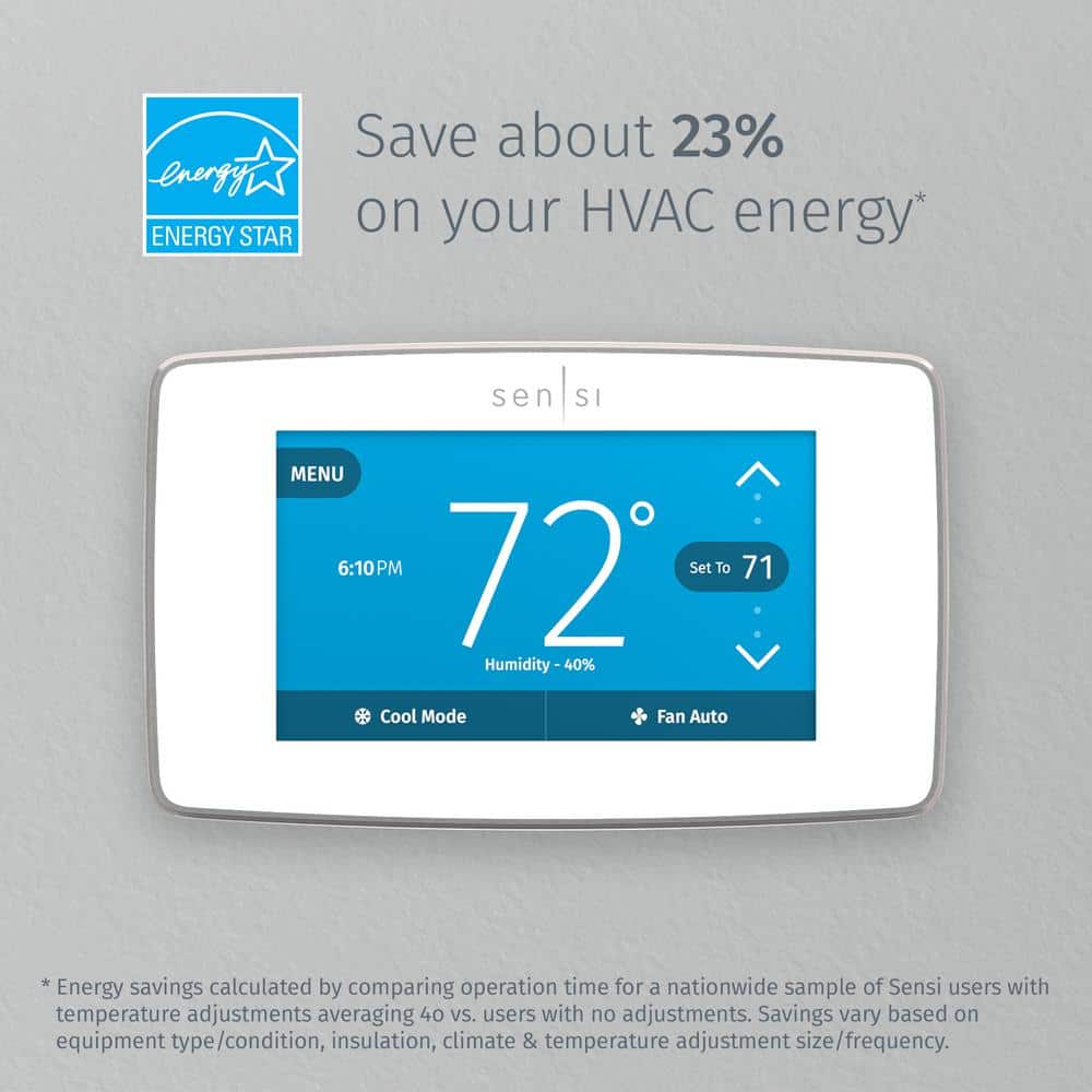 White Wi-Fi Smart Thermostat with Touchscreen Display