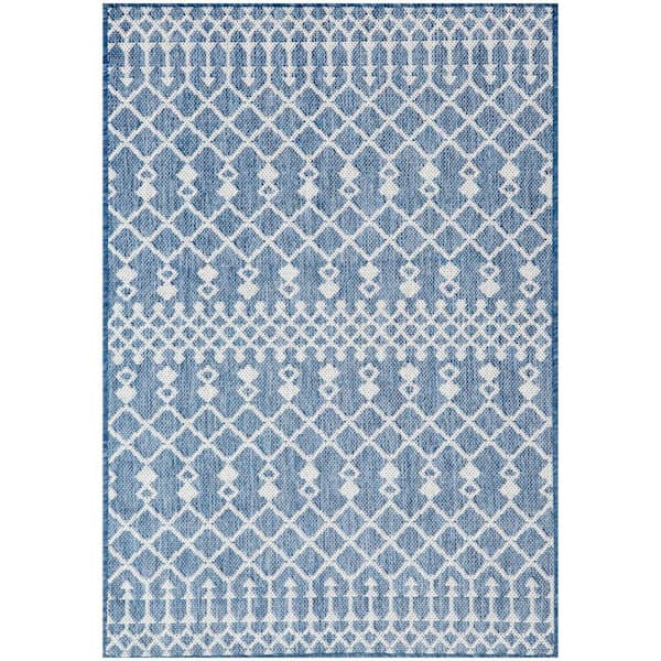 Positano Navy Blue 2 ft. x 3 ft. Moroccan Contemporary Area Rug