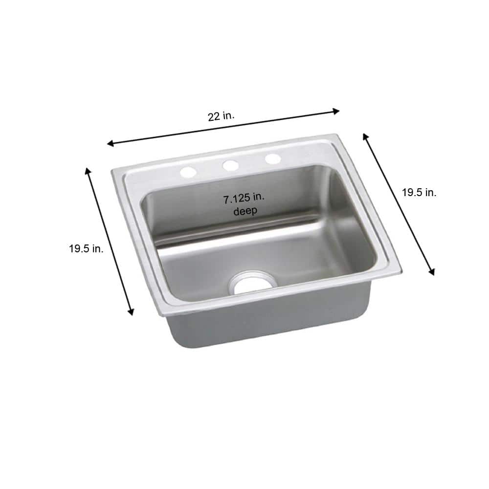 Elkay 22" Stainless Steel Single Bowl Drop-In Kitchen Sink