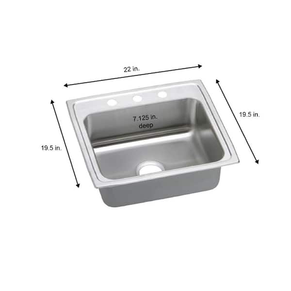 Celebrity 22 in. Drop-in Single Bowl 20-Gauge Brilliant Satin Stainless Steel Kitchen Sink Only