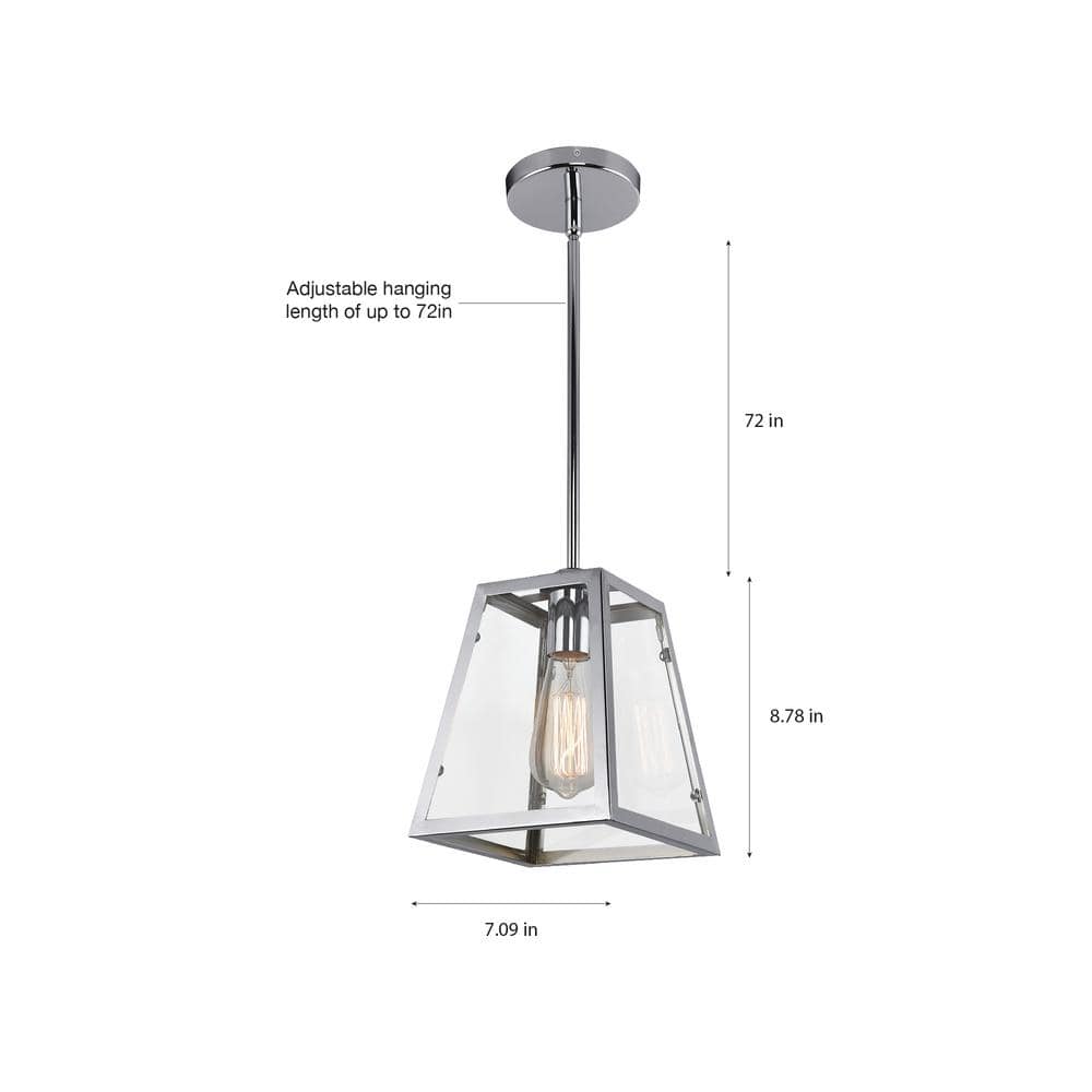 Knightley 1-Light Chrome and Clear Glass Mini Pendant